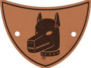 Kožená spona do vlasů - Deluxe - Maska pes