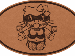 Kožená spona do vlasů - Ovál - Sub Kitty