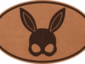 Kožená spona do vlasů - Ovál - Králík maska 2