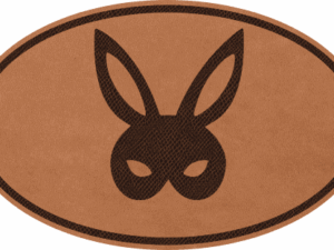 Kožená spona do vlasů - Ovál - Maska králík 1