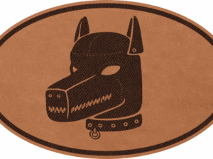 Kožená spona do vlasů - Ovál - Maska pes