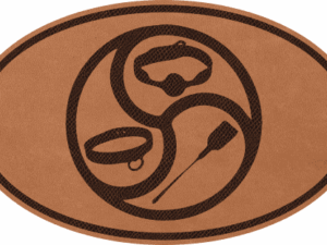 Kožená spona do vlasů - Ovál - Monáda 1