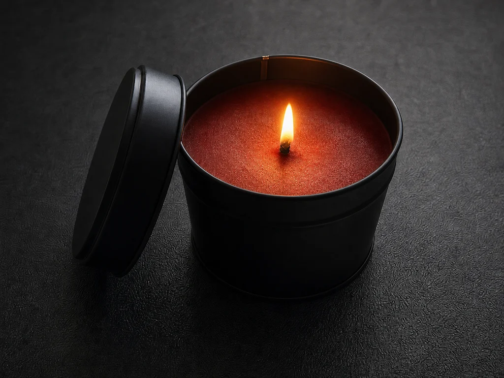 Svíčka na wax play v plechu Kulatá